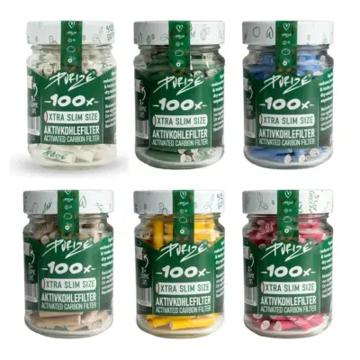 Purize Aktivkohlefilter XTRA Slim Size 5,9mm Farbe gemischt - VE: 10 x 100er Glas