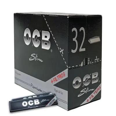 OCB Schwarz Premium long slim - VE: 32 x 32 Blatt+Tips
