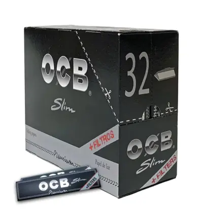OCB Schwarz Premium long slim - VE: 32 x 32 Blatt+Tips