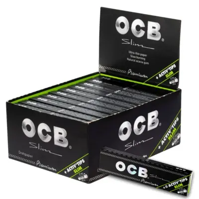 OCB Schwarz Premium + Activ Tips - VE: 20 x 32 Blatt+Tips