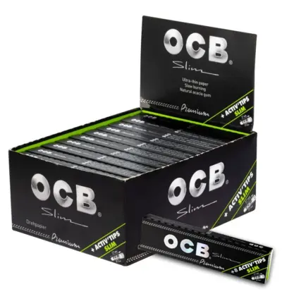 OCB Schwarz Premium + Activ Tips - VE: 20 x 32 Blatt+Tips