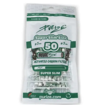 Purize Super Slim Size Beutel, 5mm, Farbe Weiß - VE: 20 x 50 Filter