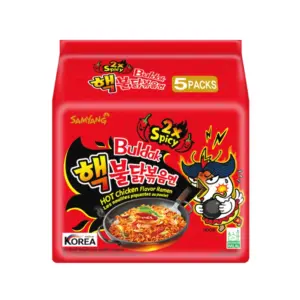 Buldak Samyang Noodles Double Spicy VE: 8 Stück x 5 Pack x 140g