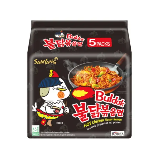 Buldak Samyang Noodles Hot Chicken VE: 8 Stück x 5 Pack x 140g