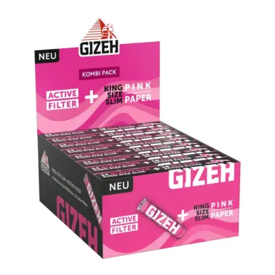 Gizeh Blättchen Pink + Aktivkohlefilter VE: 16 Hefte mit 34 Blättchen +16 Active Filter