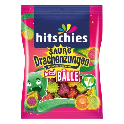 Hitschies Saure Drachenzungen brizzl Bälle VE: 12 Stück a 100g