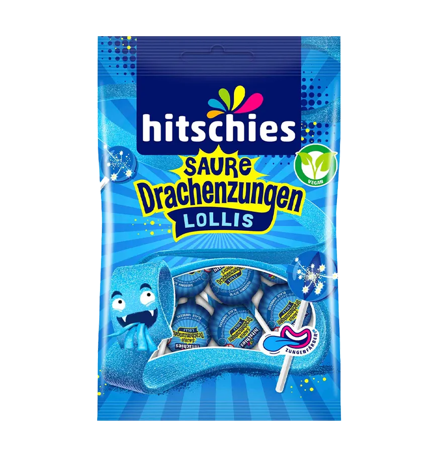 Hitschies Drachenzungen Lollis VE: 12 Stück a 128g
