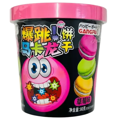 Gangfu Popping Macarons Strawberry VE: 24 Packungen a 80g