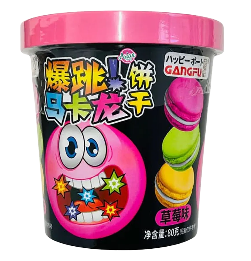 Gangfu Popping Macarons Strawberry VE: 24 Packungen a 80g