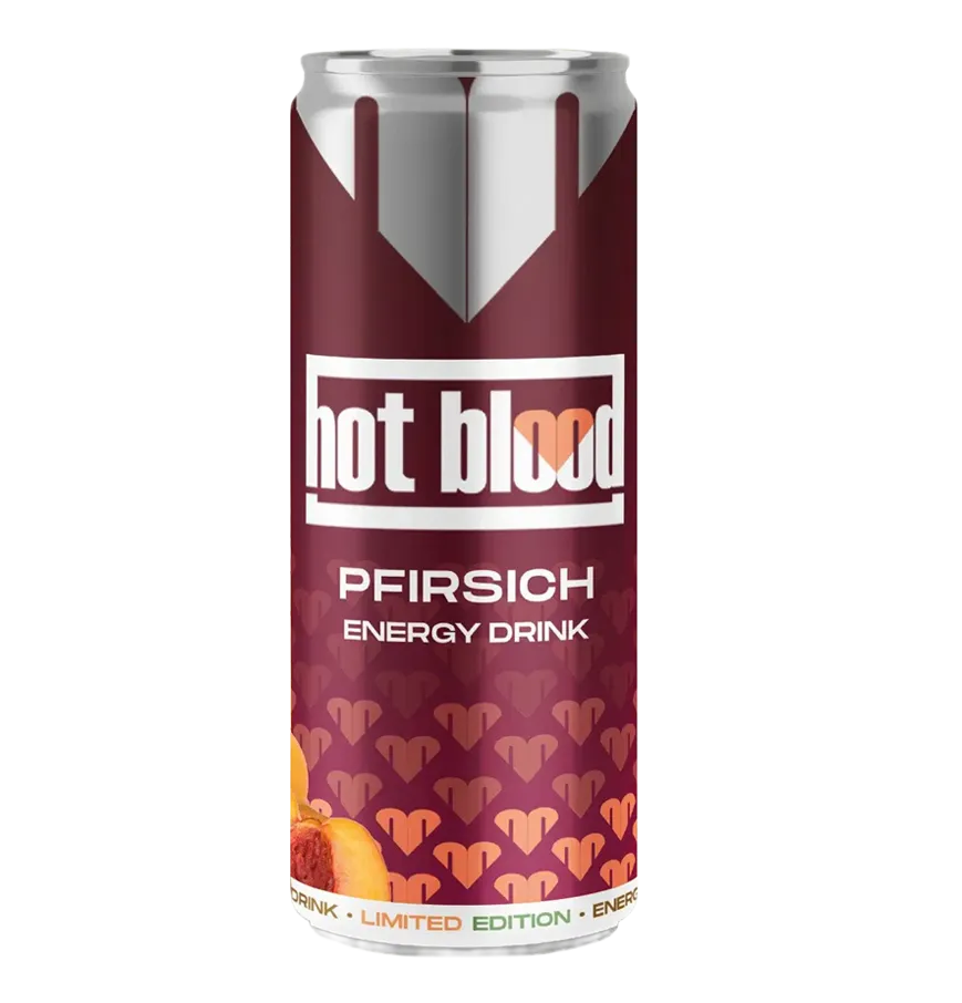Hot Blood Energy Pfirsich VE: 24 Dosen a 0,25l