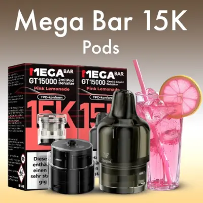 Mega Bar 15K Pods mit 2% Nikotin