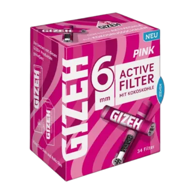 Gizeh Pink Active Filter 6mm VE: 10 Packungen x 34 Stück