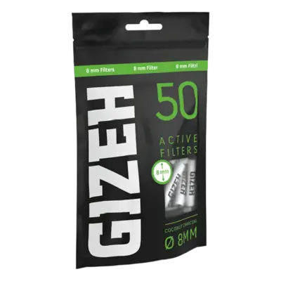 Gizeh Black Active Filter 8mm 50er VE: 5 Beutel x 50 Filter