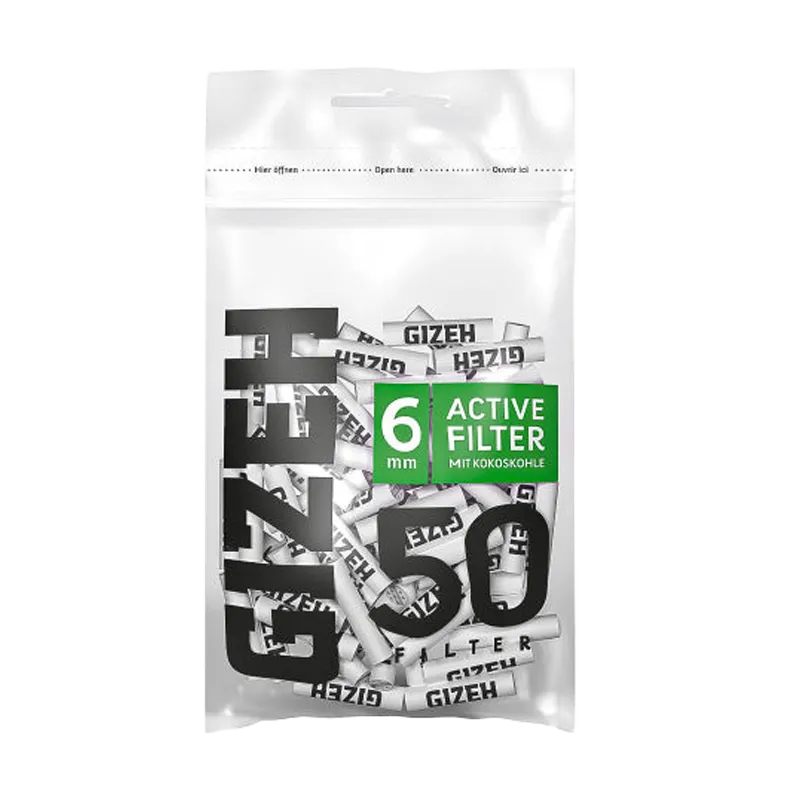 Gizeh Black Active Filter 6mm 50er VE: 10 Beutel x 50 Filter