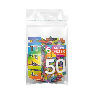 Gizeh Rainbow Active Filter 6mm 50er VE: 10 Beutel x 50 Filter