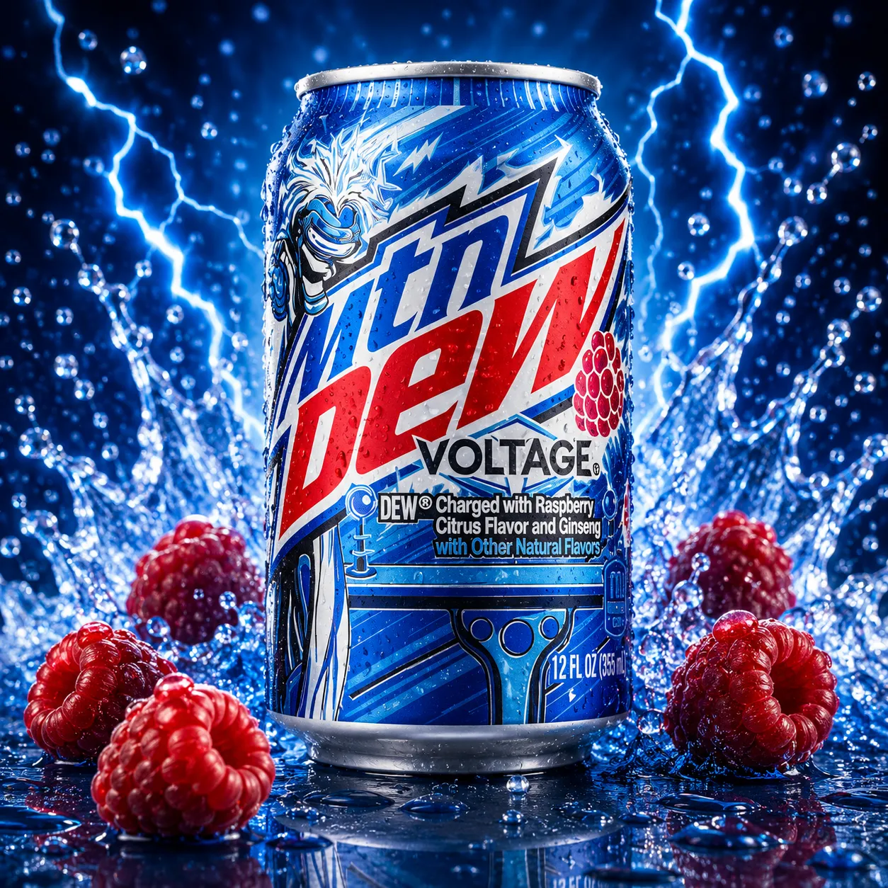Mountain Dew - Voltage Raspberry VE: 12 Stück a 0,355l