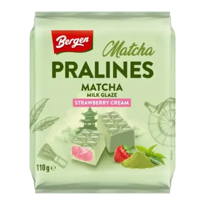 Bergen Matcha Pralines Strawberry Cream VE: 18 x 110g
