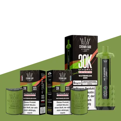 Watermelon Kiwi VE: 10 Pods + 5 Akkus