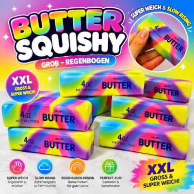 Butter Squishy Groß Regenbogen VE: 12 Stück