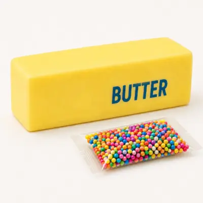Butter Squishy Stretch mit Perlen VE: 12 Stück