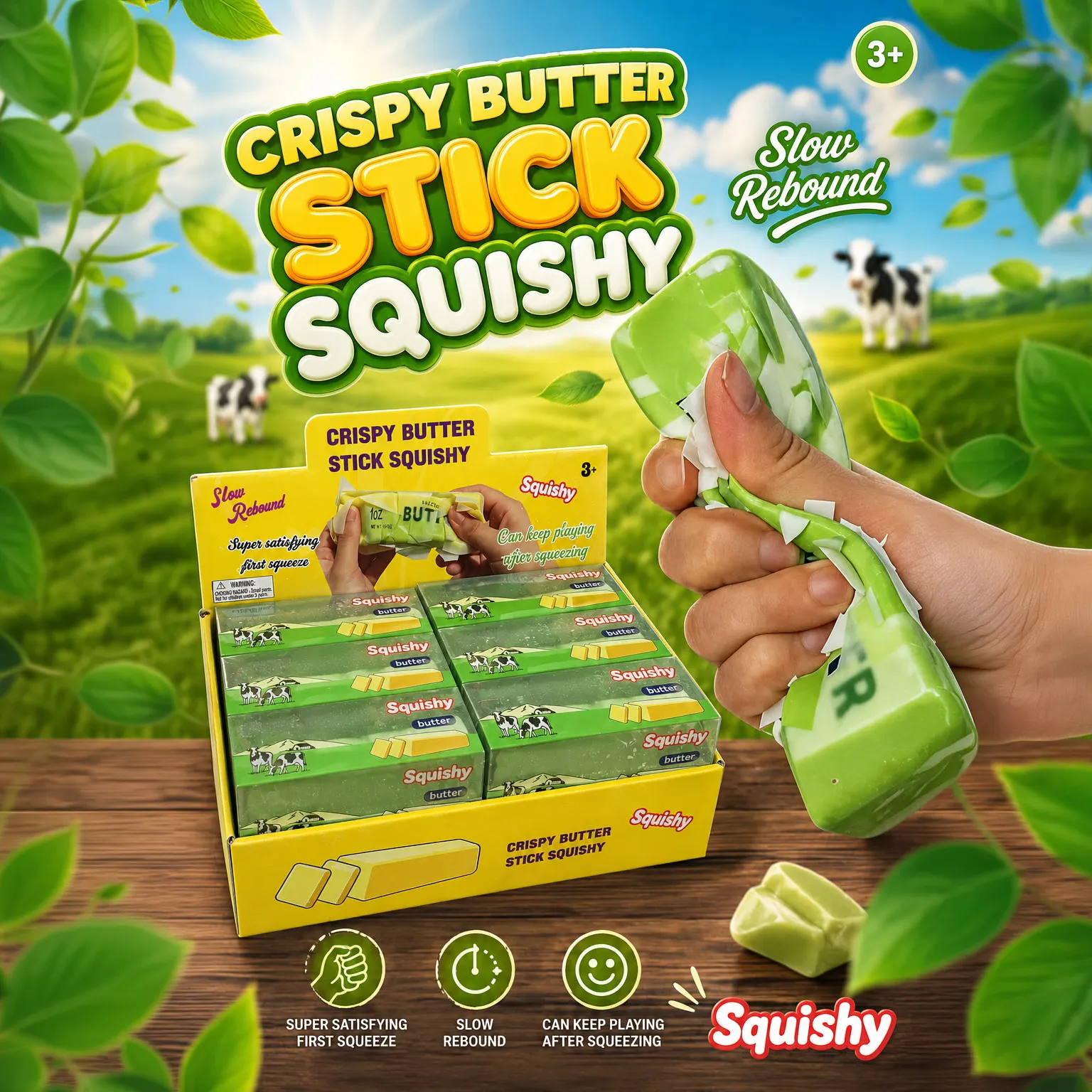 Squishy Butter Grün Crispy VE: 12 Stück