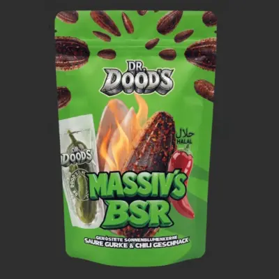 Dr. Doods Massiv´s BSR Geröstete Sonnenblumenkerne Saure Gurke & Chili Geschmack VE: 48 x 100g