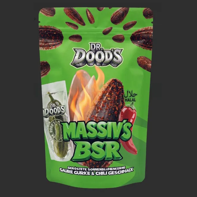 Dr. Doods Massiv´s BSR Geröstete Sonnenblumenkerne Saure Gurke & Chili Geschmack VE: 48 x 100g
