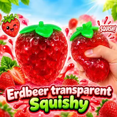 Squishy Erdbeeren Transparent VE: 12 Stück