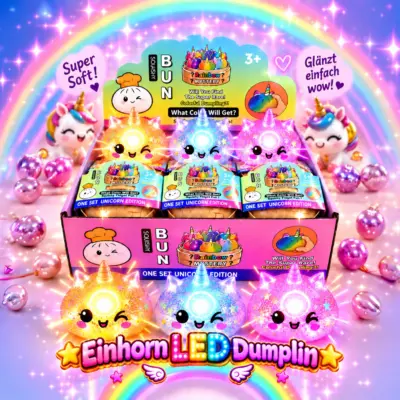 Dumpling Einhorn mit LED VE: 10 Stück
