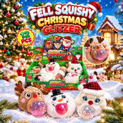 Fell Squishy Chrismas Glitzer VE: 12 Stück